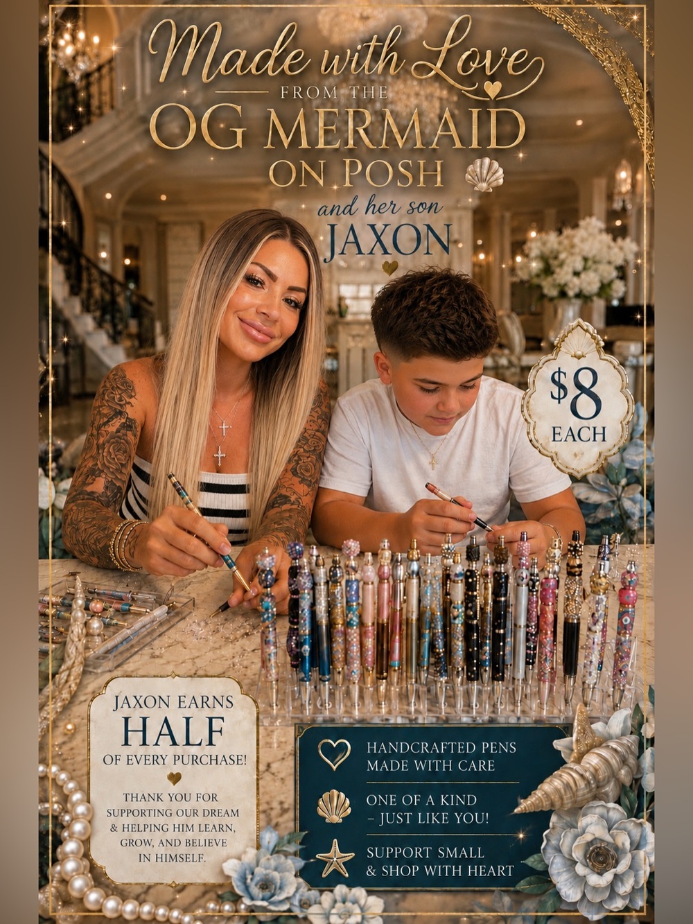 Glam Pens or stylus, makeup brushes, bookmarks, garden 🪴 & garden stakes,🧜‍♀️💕